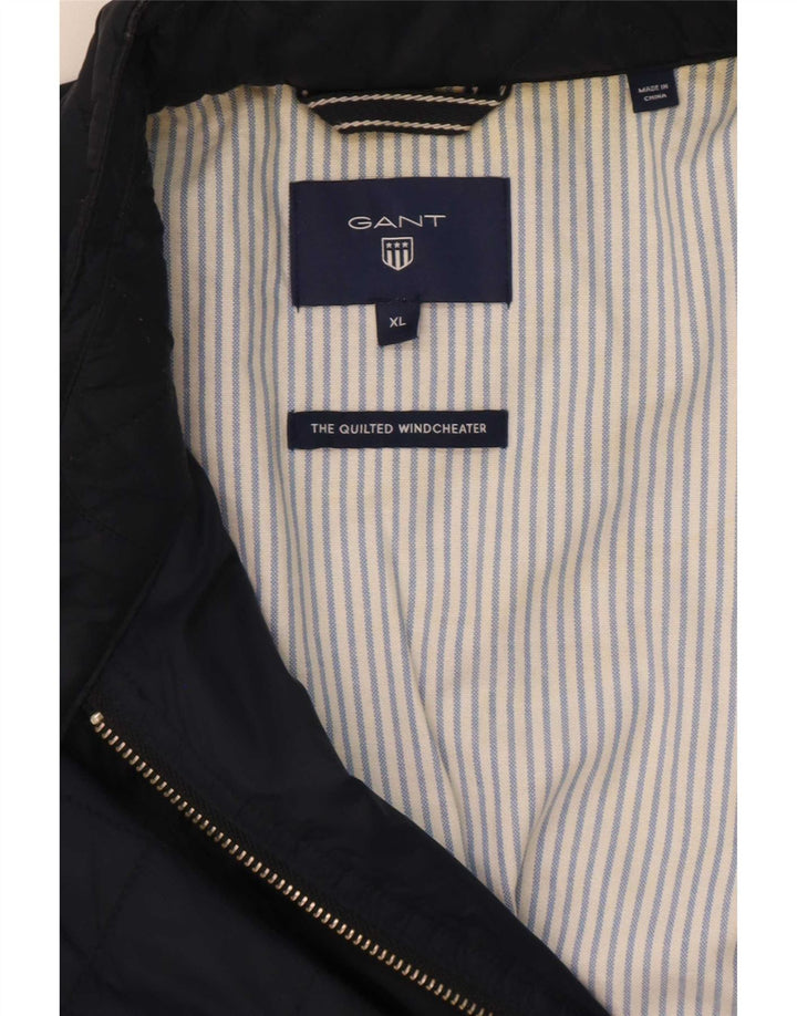 Мужская стеганая куртка Gant UK 42 XL темно-синяя из полиамида