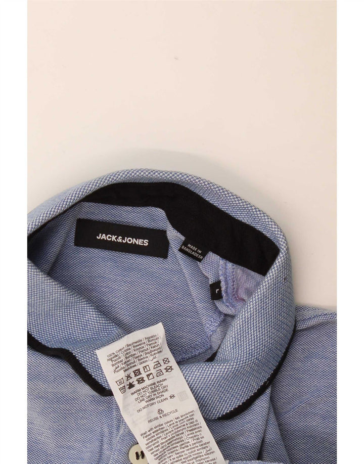 Мужская рубашка-поло Jack & Jones, большая синяя хлопковая крапинка