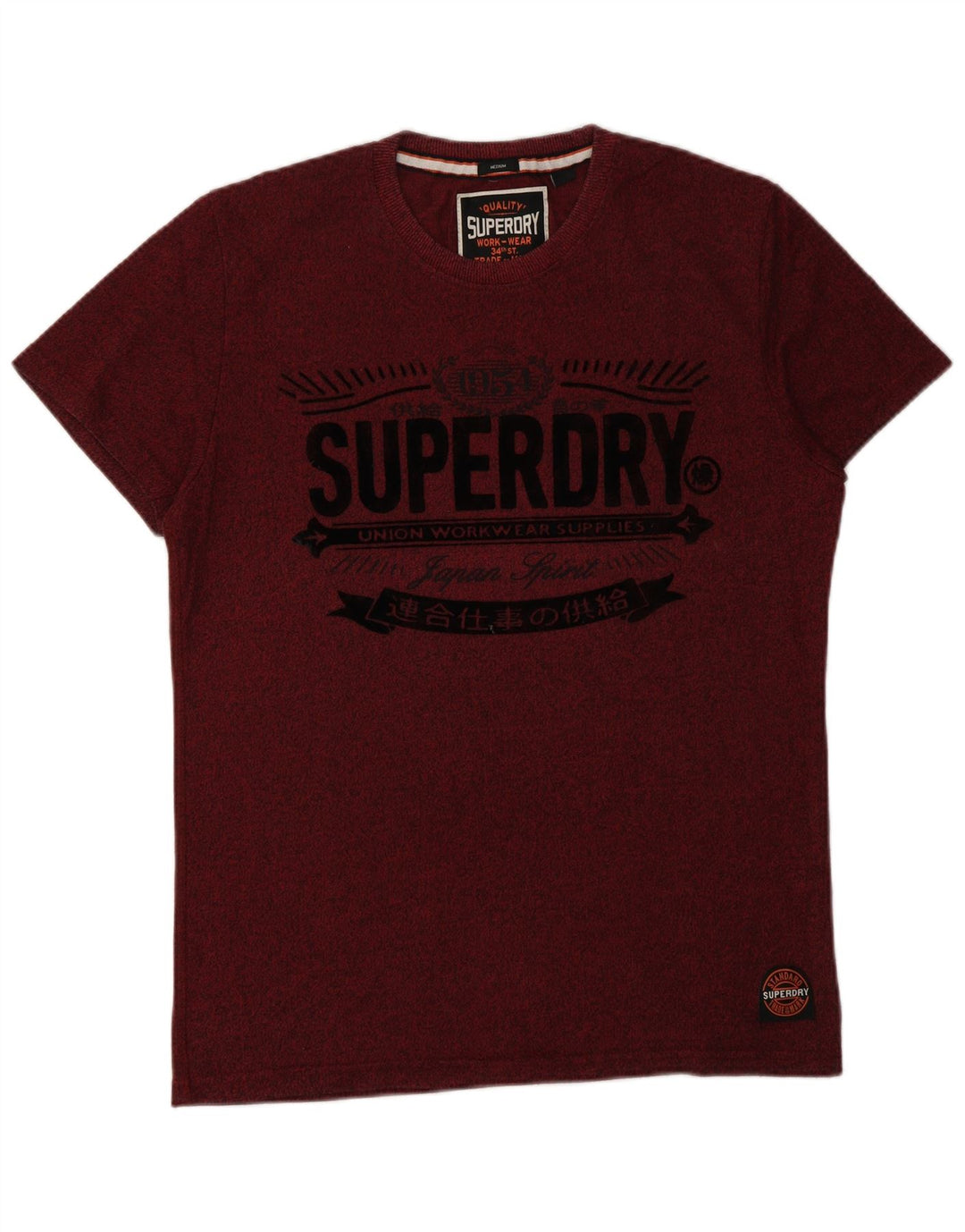 SUPERDRY Мужская футболка с рисунком Верх среднего темно-бордового цвета