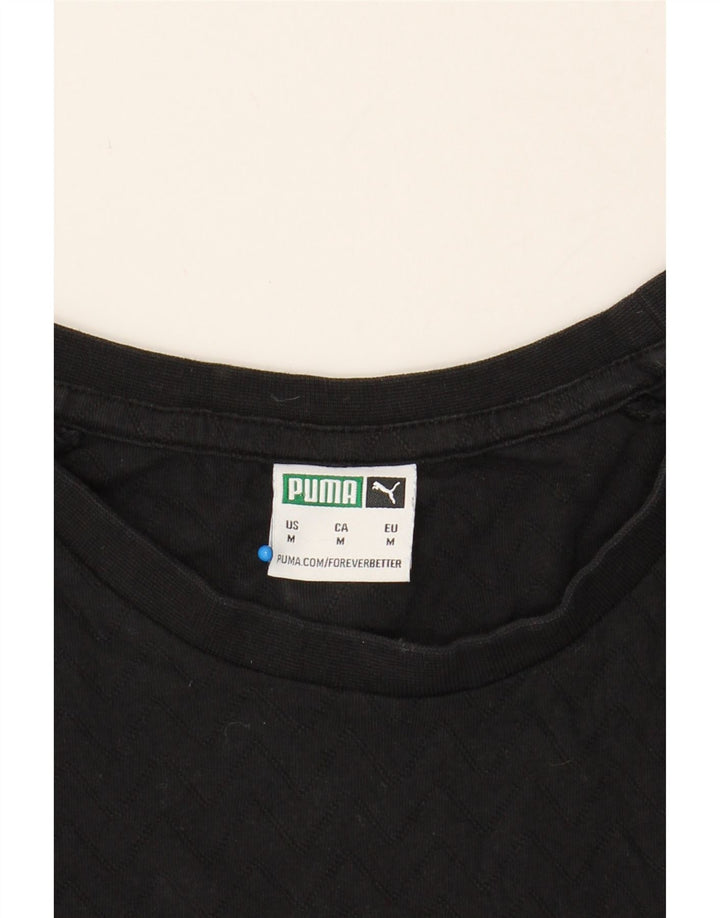 PUMA Mens T-Shirt Top Medium Black Cotton Vintage Puma and Second-Hand Puma from Messina Hembry 