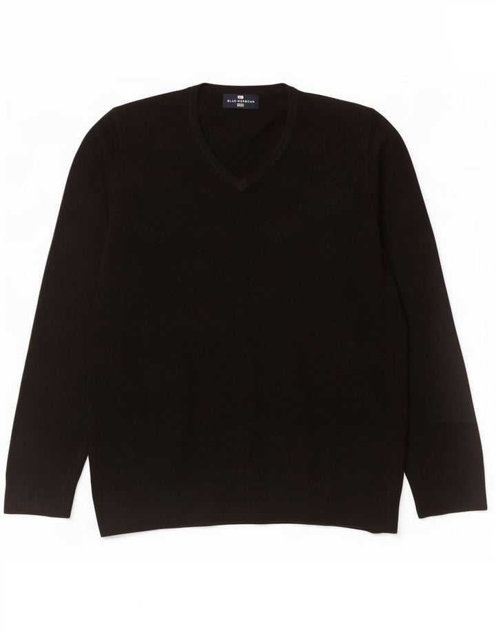 Мужской свитер с v-образным вырезом Marks & Spencer Blue Harbour, средний черный