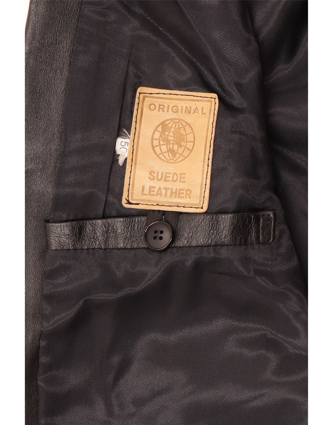 Винтажный мужской кожаный пиджак на 2 пуговицах IT 50, большой черный кожаный