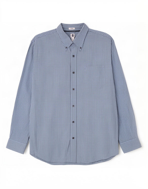 Мужская рубашка классического кроя Gap 2XL, синяя, хлопок в мелкую клетку