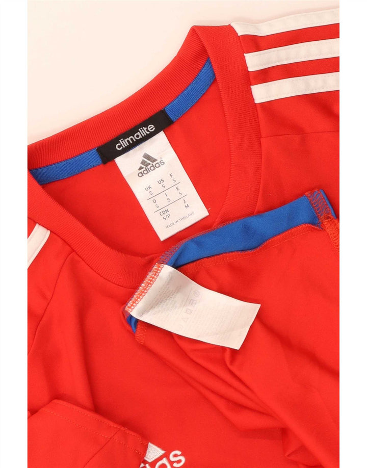 Мужская футболка Adidas Climalite, маленький красный полиэстер с цветными блоками