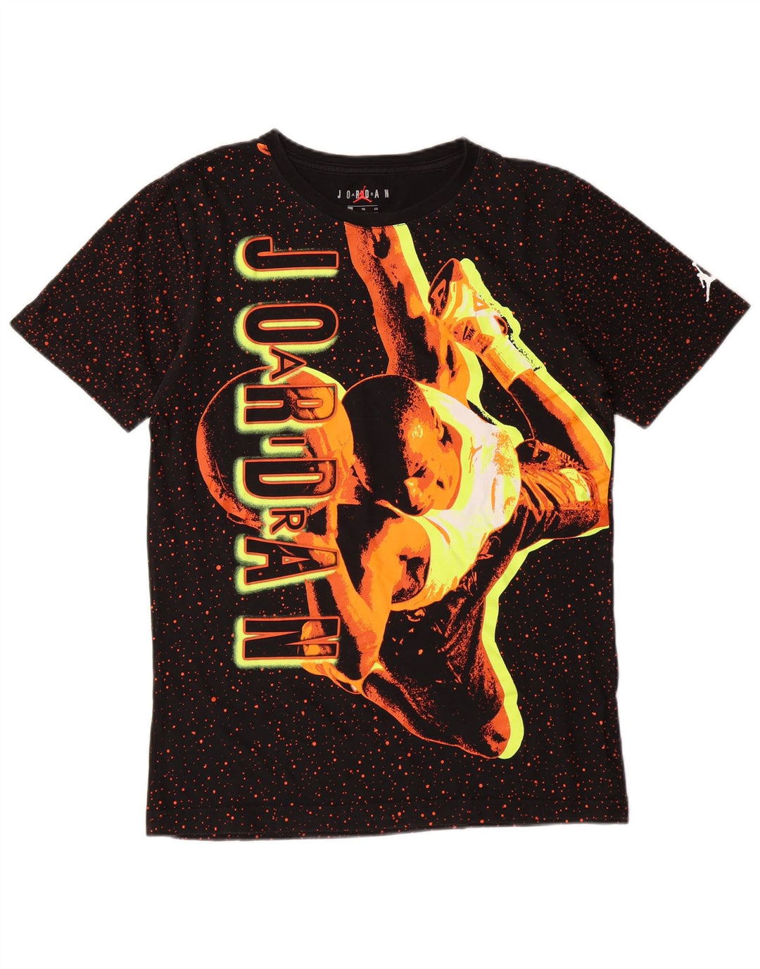 Футболка с графическим рисунком JORDAN для мальчиков, топ 13–14 лет, XL, черный пятнистый хлопок