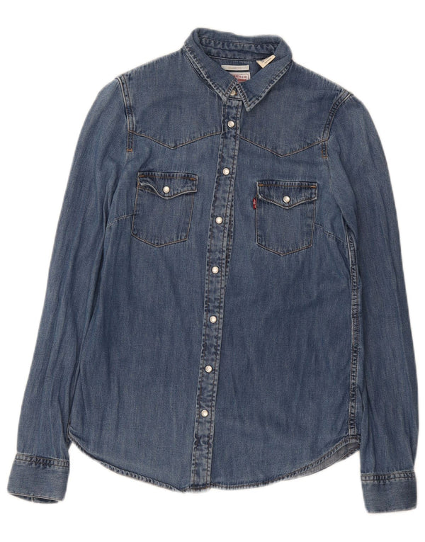 Женская джинсовая рубашка классического кроя Levi's UK 6 XS, синяя