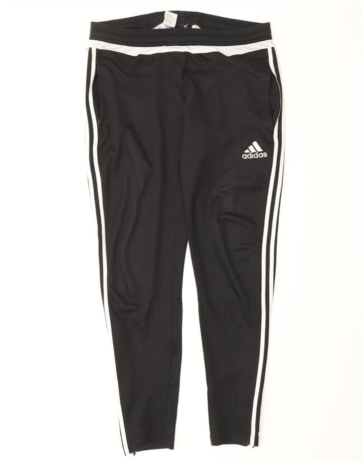 Мужские спортивные брюки ADIDAS Climalite, средние черные с цветными блоками