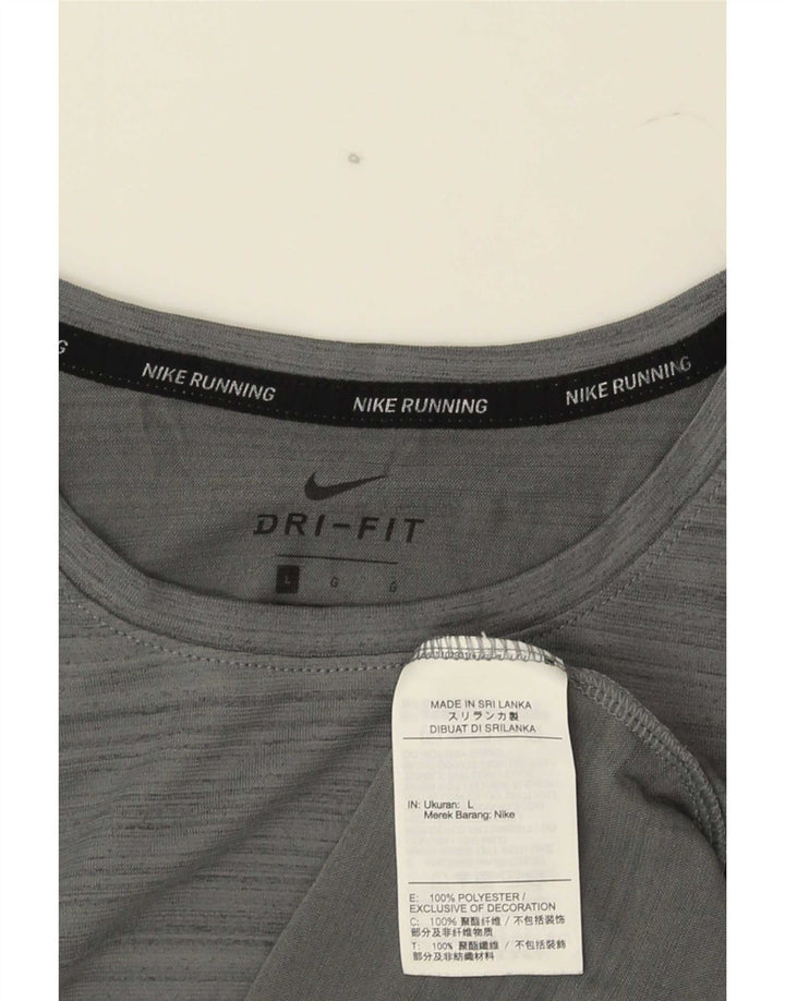Мужская футболка Nike Dri Fit из полиэстера в тонкую полоску большого серого цвета