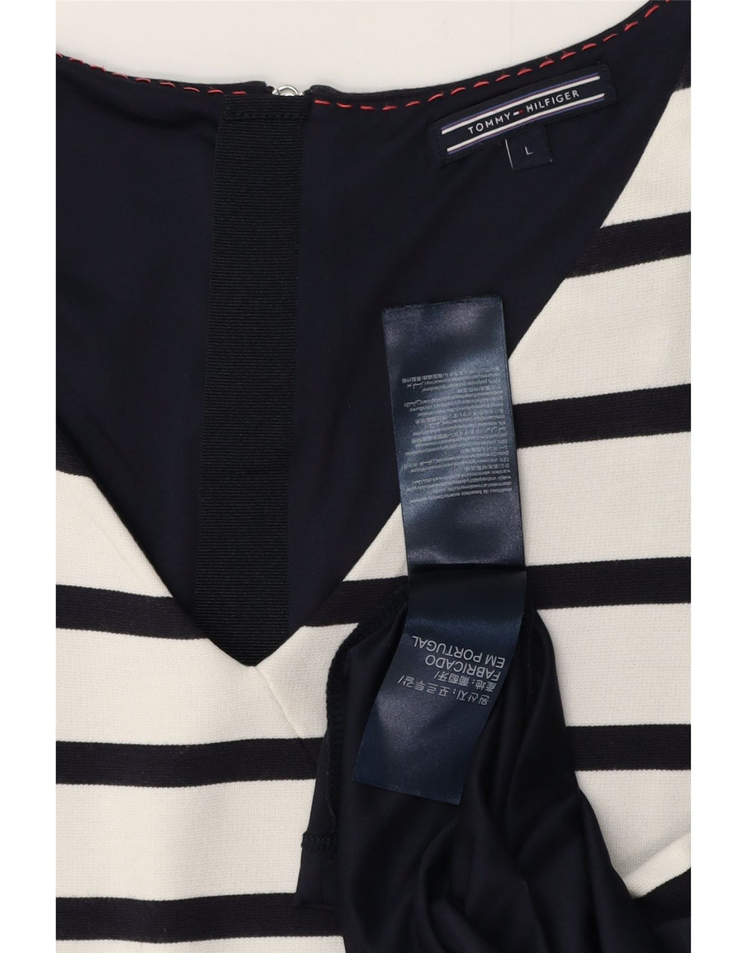 TOMMY HILFIGER Женское платье-футляр без рукавов UK 14, большие белые полоски