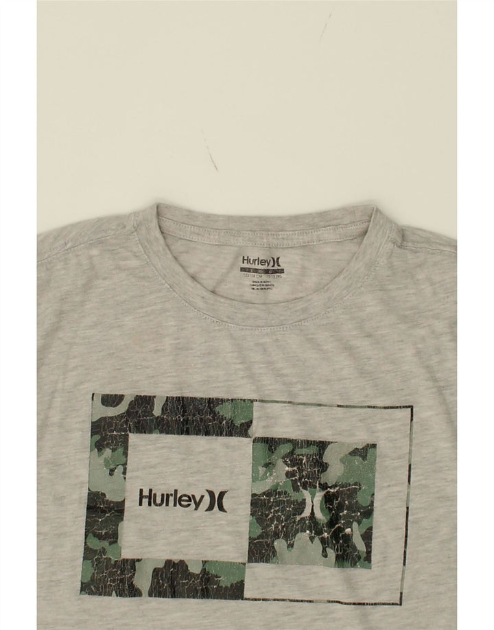 HURLEY Boys Graphic T-Shirt Top 12-13 Years Large Grey Vintage Hurley and Second-Hand Hurley from Messina Hembry 