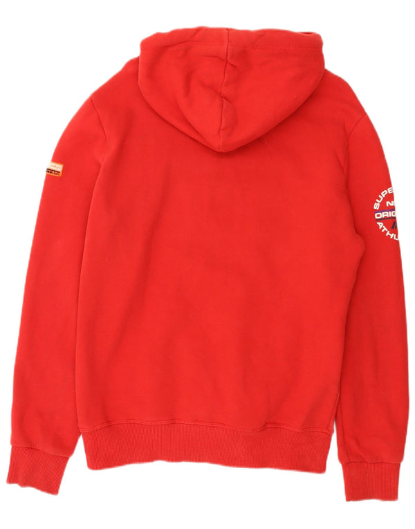 Мужской джемпер с капюшоном Superdry с рисунком, средний красный, хлопок с цветными блоками