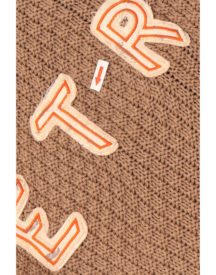 Женский свитер-кардиган Etro UK 14, средний коричневый цвет, хлопок с цветными блоками