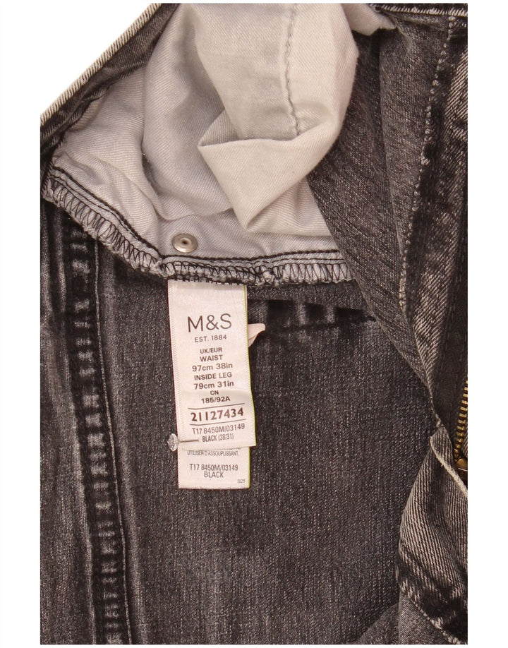 Мужские прямые джинсы Marks & Spencer W38 L31, черный хлопок
