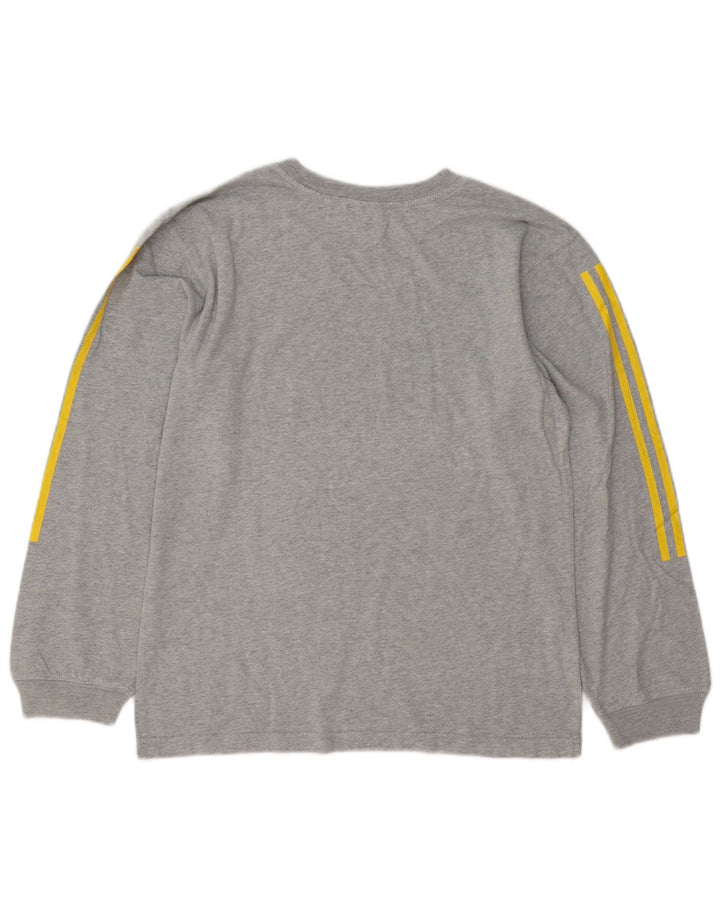 Adidas Mens Denver Nuggets Графический топ с длинным рукавом, средний серый в крапинку