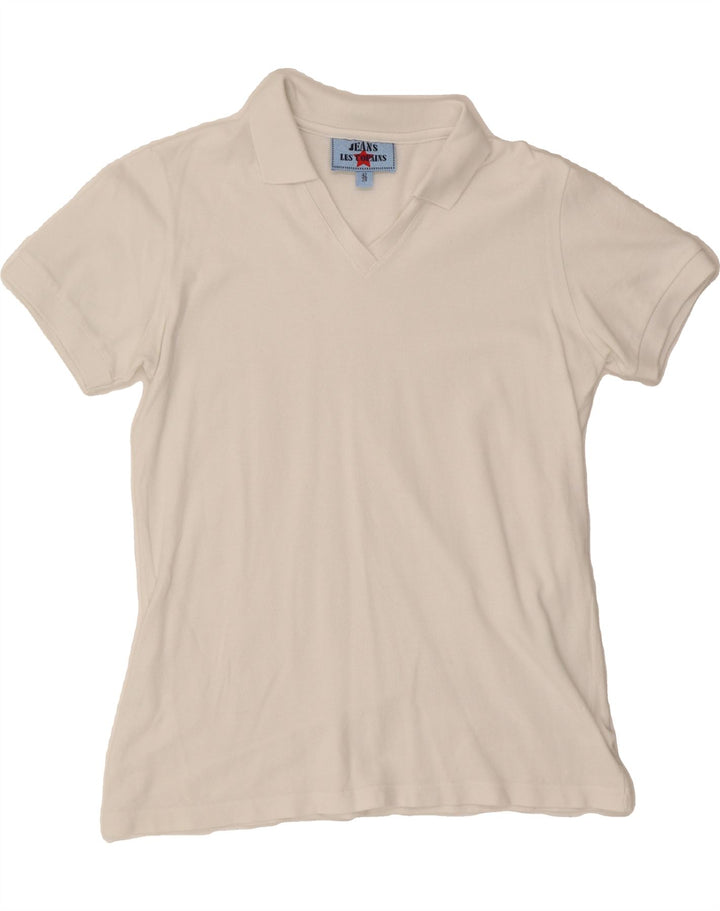 LES COPAINS Womens Polo Shirt IT 42 Medium White Cotton Vintage Les Copains and Second-Hand Les Copains from Messina Hembry 