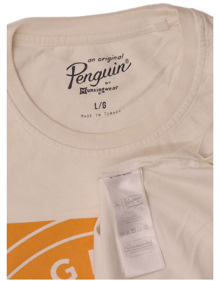 Мужская футболка с рисунком Penguin, большая белая хлопковая футболка