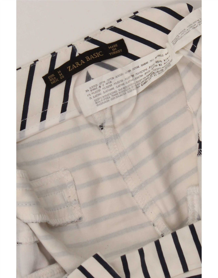 Женские шорты Zara Medium W30, хлопок в белую полоску
