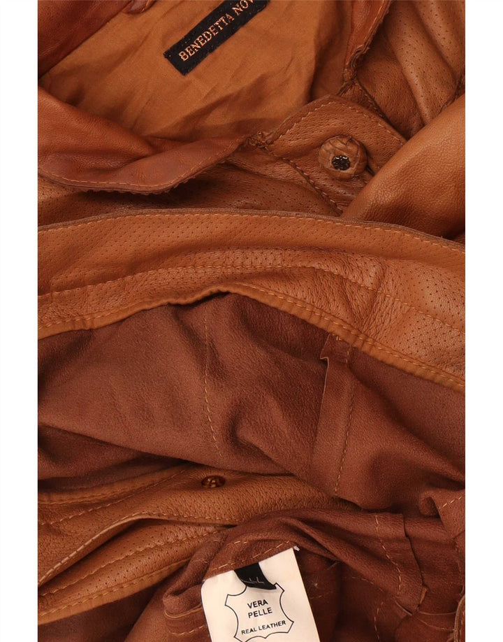 Винтажная женская кожаная куртка IT 44 Medium Brown Leather