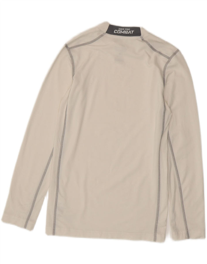 Женский топ NIKE Dri Fit с длинным рукавом UK 18 XL, белый полиэстер с цветными блоками