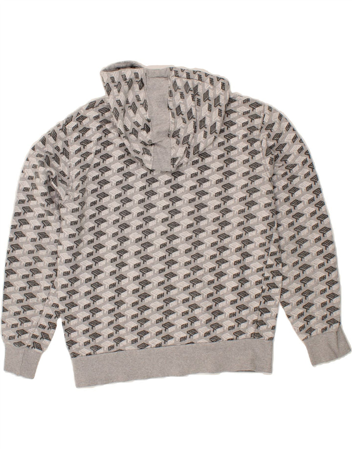 DATCH Womens Abstract Pattern Hoodie Jumper UK 18 XL Grey Cotton Vintage Datch and Second-Hand Datch from Messina Hembry 