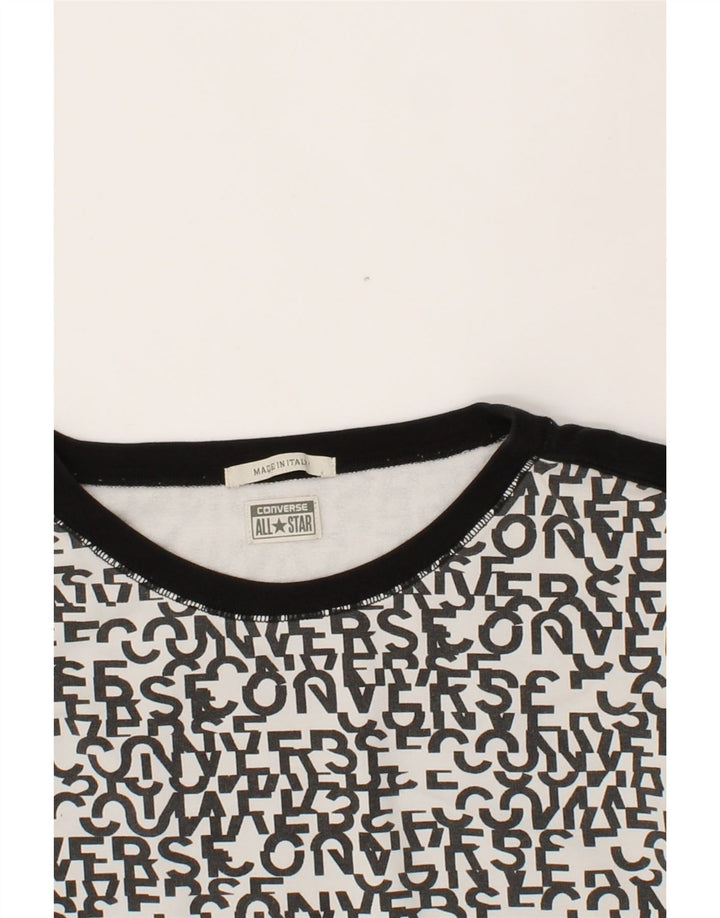 CONVERSE Mens Graphic Sweatshirt Jumper Small Black Colourblock Cotton Vintage Converse and Second-Hand Converse from Messina Hembry 