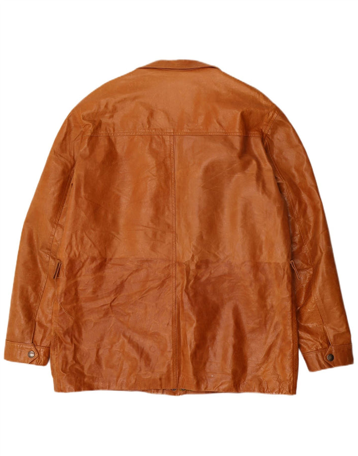 Винтажная мужская кожаная куртка UK 42 XL Коричневая кожаная