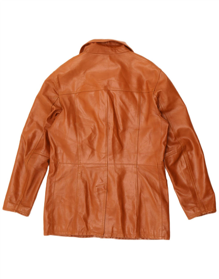 Винтажная мужская кожаная куртка UK 36, маленькая коричневая