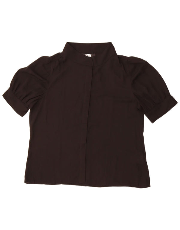 Женская блузка-рубашка с коротким рукавом Dkny UK 18 XL, черный полиэстер