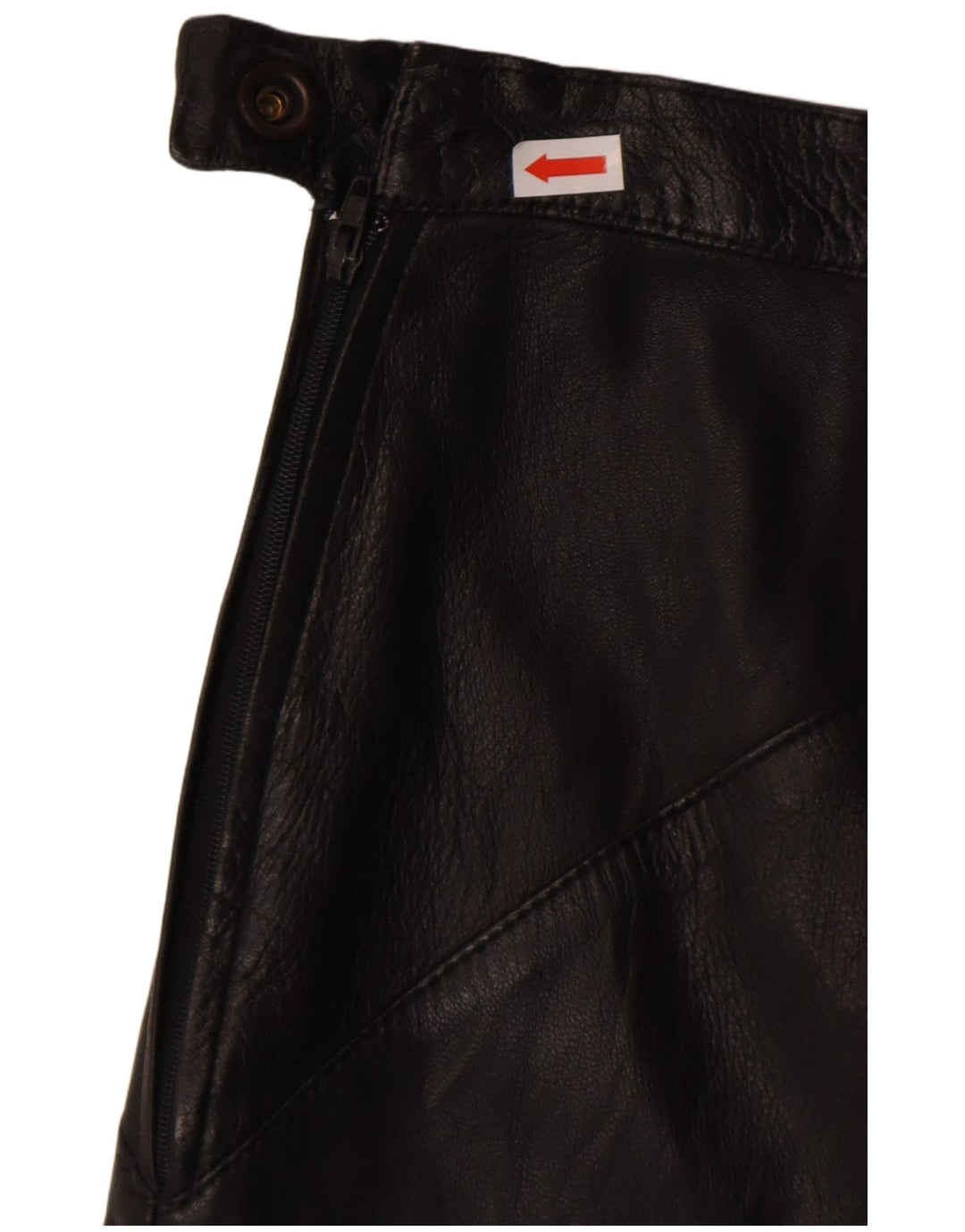 VINTAGE Womens Leather Skirt IT 44 Medium W30  Black