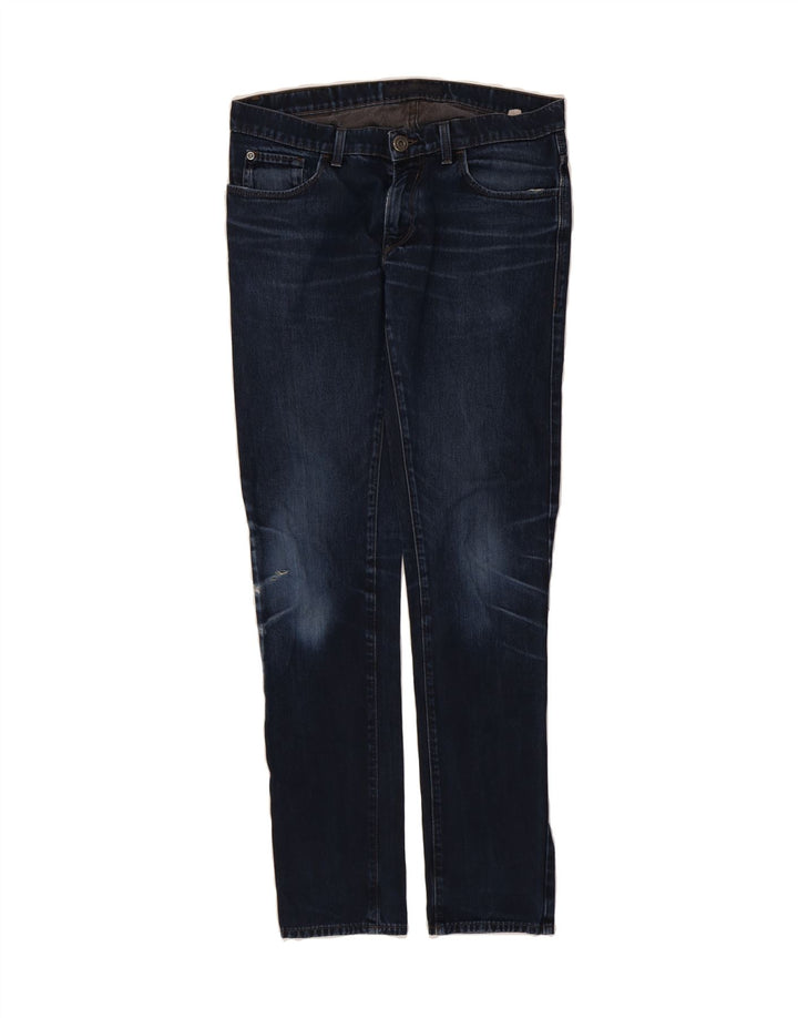 TRUSSARDI Mens Slim Jeans W32 L33 Navy Blue Vintage Trussardi and Second-Hand Trussardi from Messina Hembry 