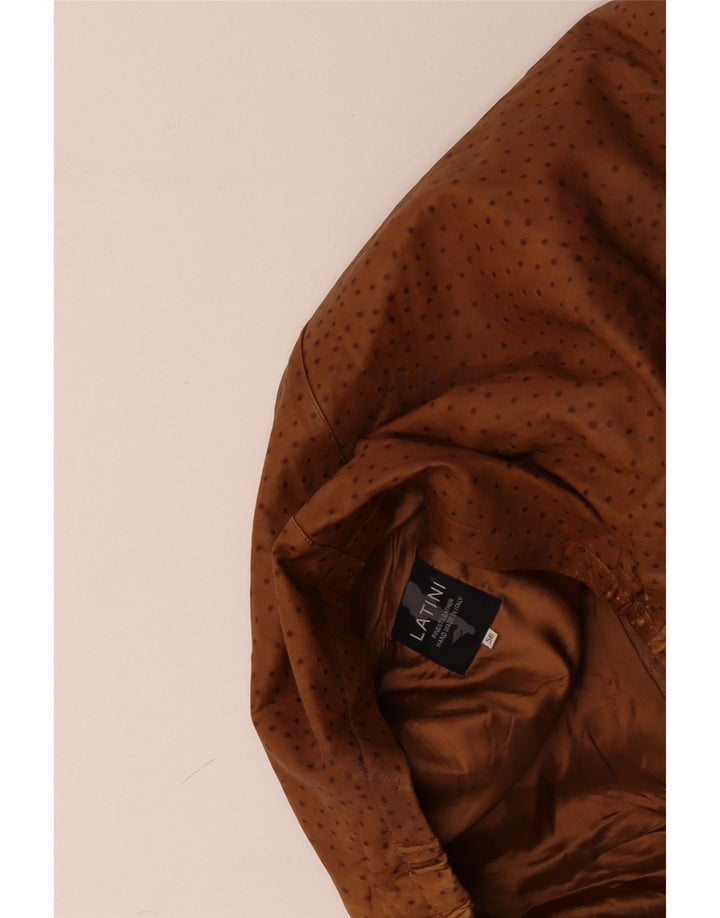 Мужской кожаный жилет VINTAGE IT 56 3XL Коричневый в пятнистый цвет