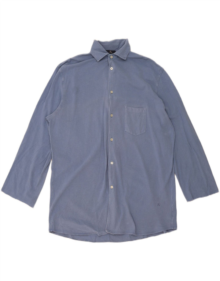 Мужская рубашка Fay с рукавом 3/4 2XL, синяя, хлопок