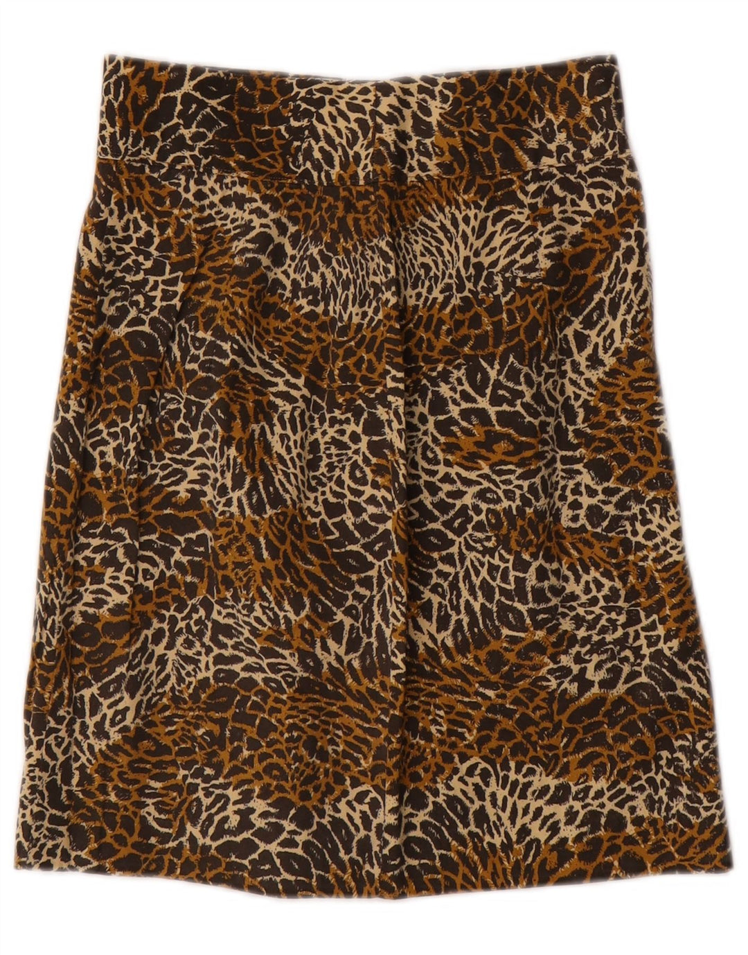 ВИНТАЖНЫЙ комплект женских юбок из 2 предметов UK 14 Medium W24 Коричневый с животным принтом