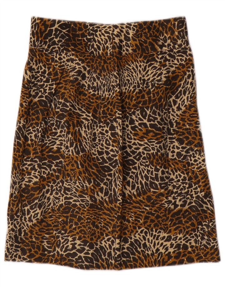 ВИНТАЖНЫЙ комплект женских юбок из 2 предметов UK 14 Medium W24 Коричневый с животным принтом