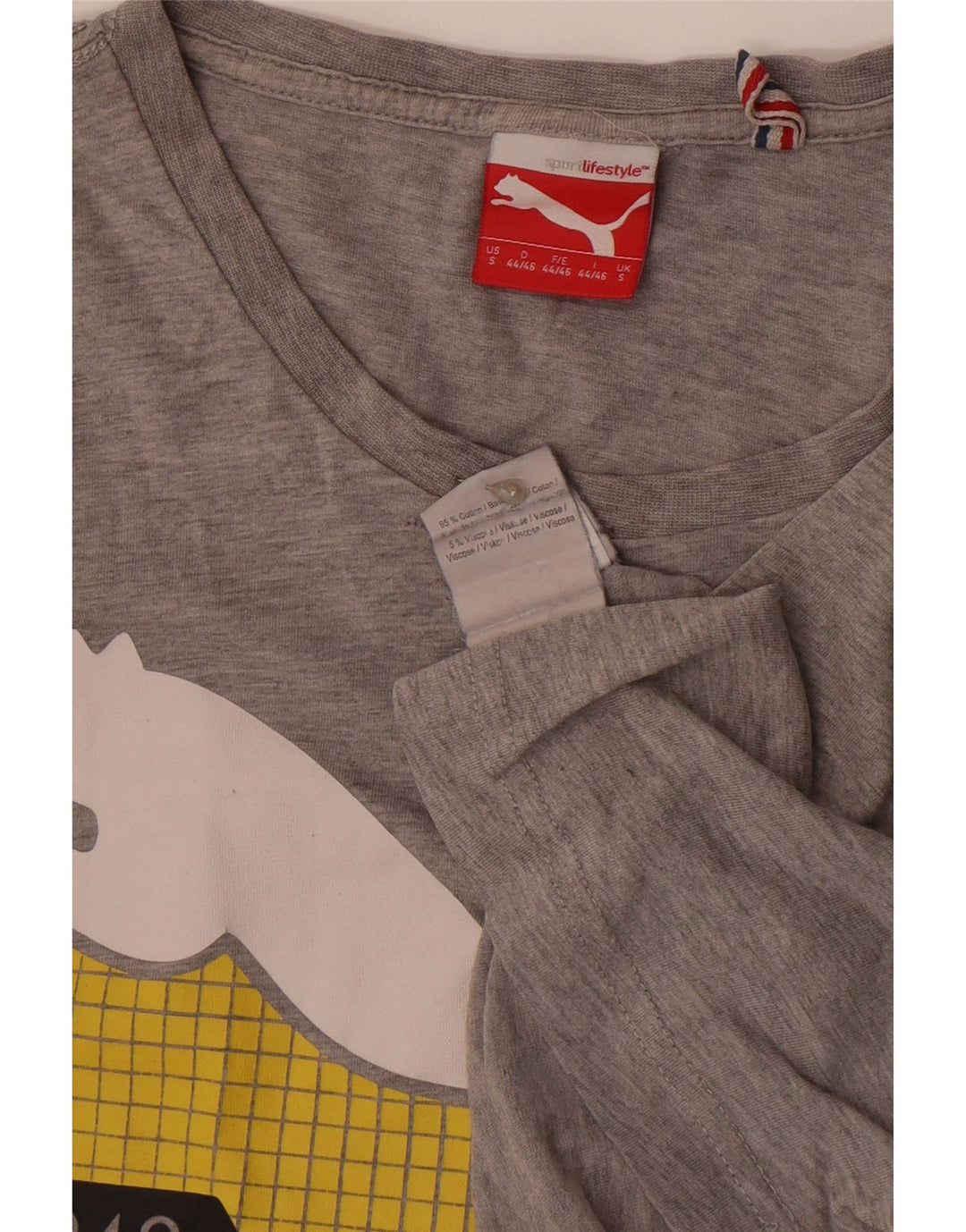 Мужская футболка с рисунком Puma, маленький серый хлопок