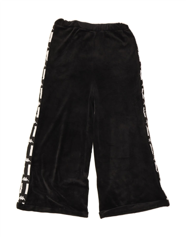KAPPA Womens Capri Graphic Tracksuit Trousers UK 10 Small  Black Polyester Vintage Kappa and Second-Hand Kappa from Messina Hembry 