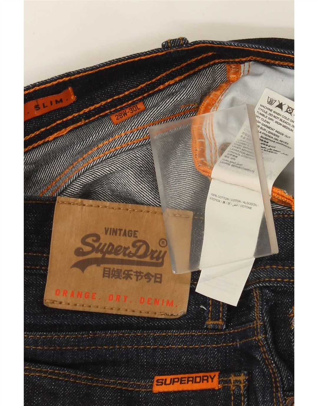 Мужские узкие джинсы Superdry W28 L30, темно-синий, хлопок