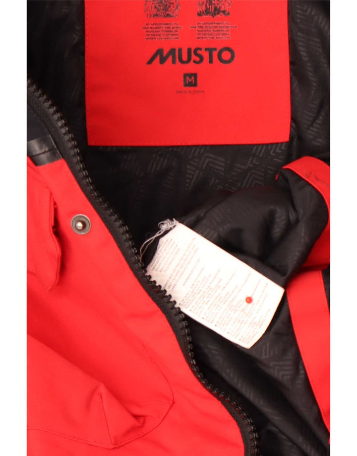 Мужская лыжная куртка с капюшоном Musto UK 38, средний красный полиамид с цветными блоками