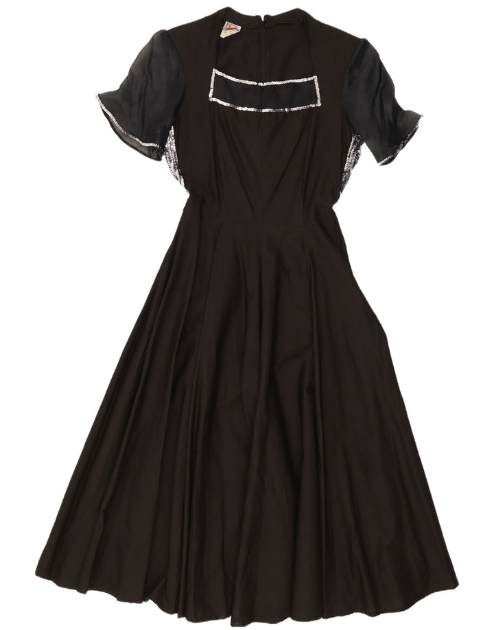 STEFANEL Женское платье макси UK 12 средний черный хлопок