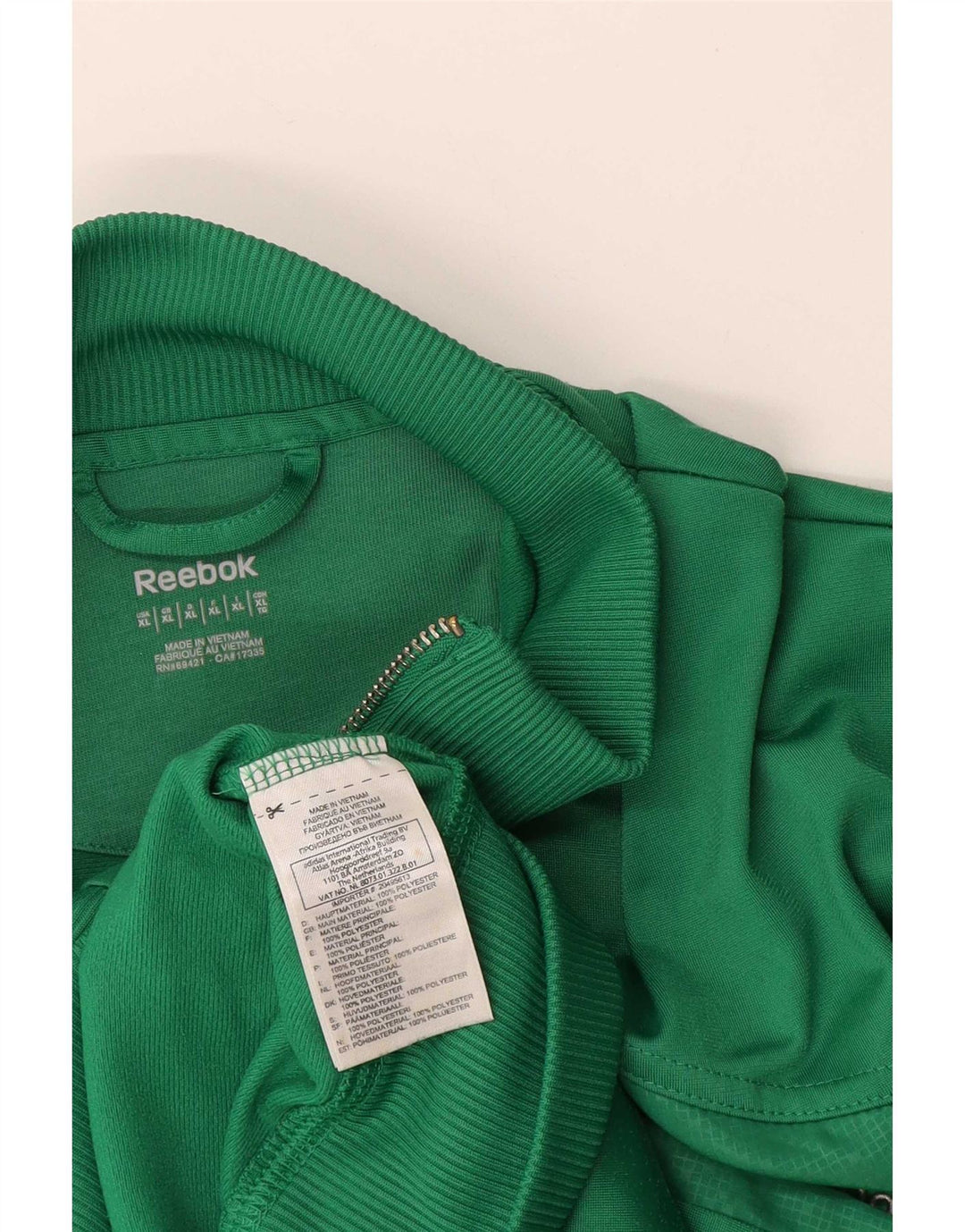 Мужская спортивная куртка Reebok XL, зеленый полиэстер