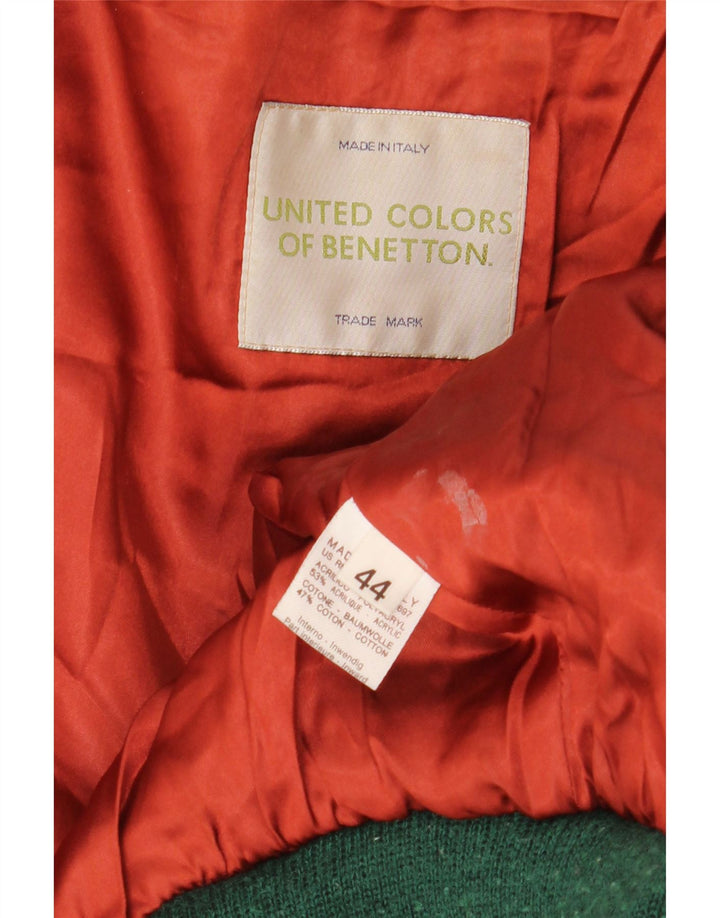Benetton Женский укороченный бомбер оверсайз из искусственного меха IT 44 Средний Черный