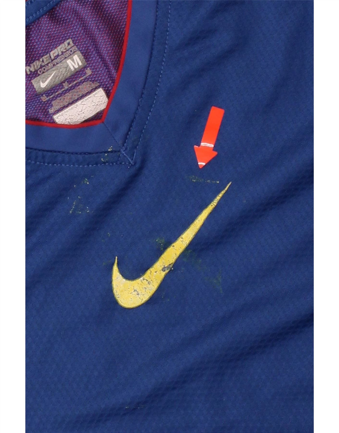 NIKE Womens Dri Fit T-Shirt Top UK 12 Medium Blue Colourblock Polyester Vintage Nike and Second-Hand Nike from Messina Hembry 
