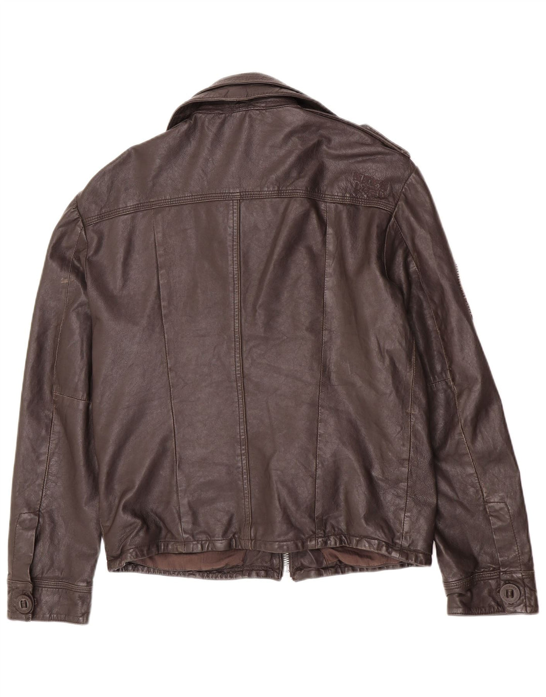 Мужская кожаная куртка Superdry в стиле милитари UK 42 XL Коричневая