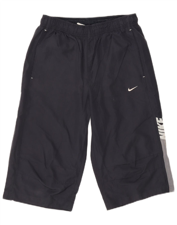 Мужские спортивные шорты-бермуды с рисунком Nike, маленькие темно-синие, полиэстер