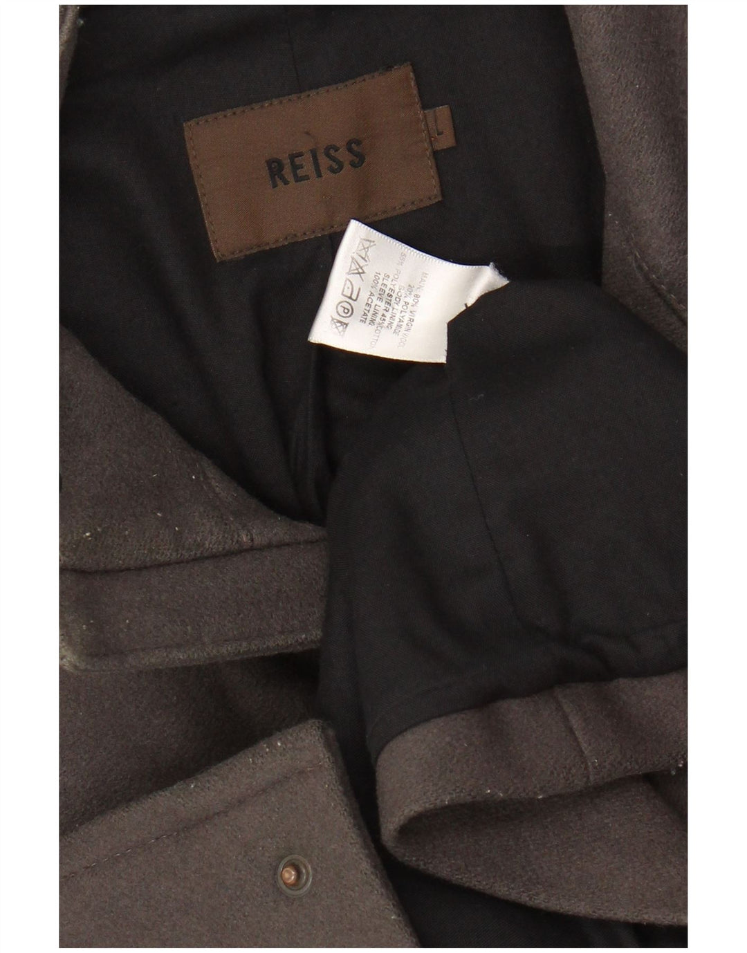 Мужская ветровка REISS UK 40, большая серая шерсть из натуральной шерсти