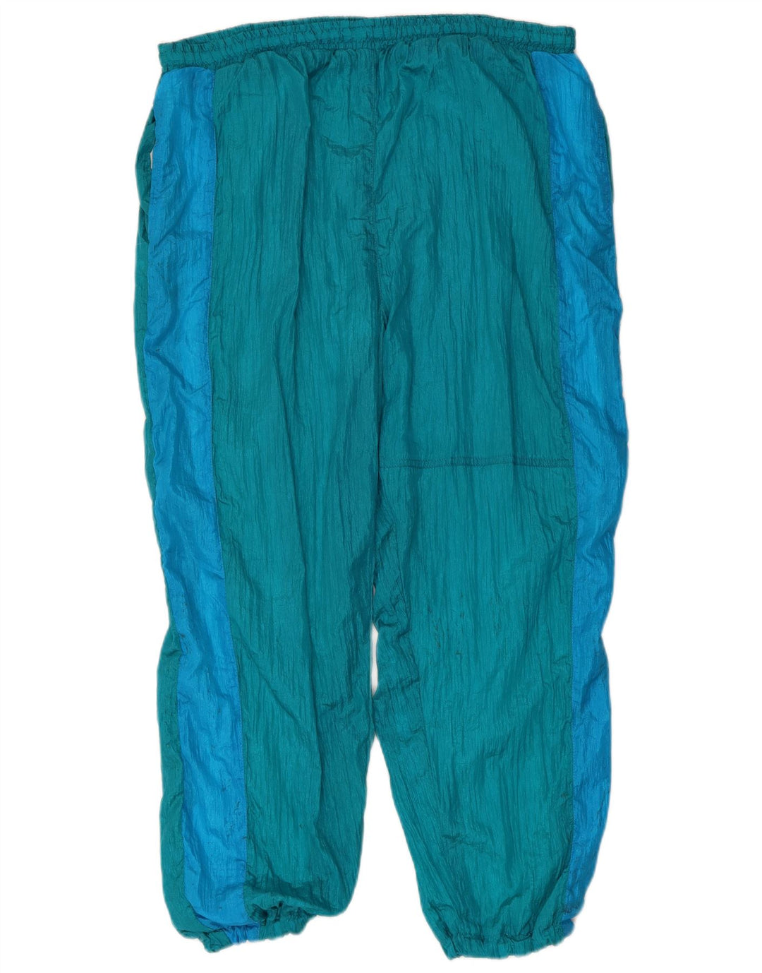 Винтажный мужской полный спортивный костюм XL, синий нейлон с цветными блоками