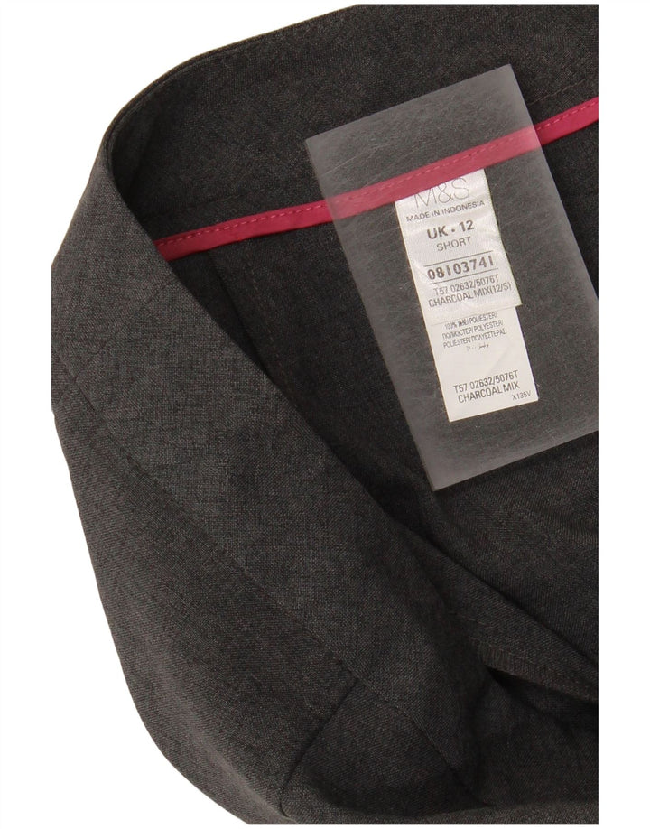 MARKS & SPENCER Womens Short Chino Trousers UK 12 Medium W31 L27 Grey