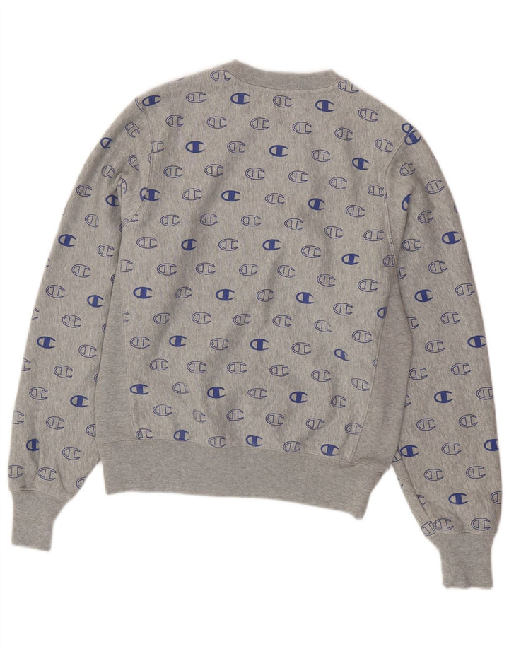 Женский джемпер свободного кроя CHAMPION обратного плетения UK 10, маленький серый цвет