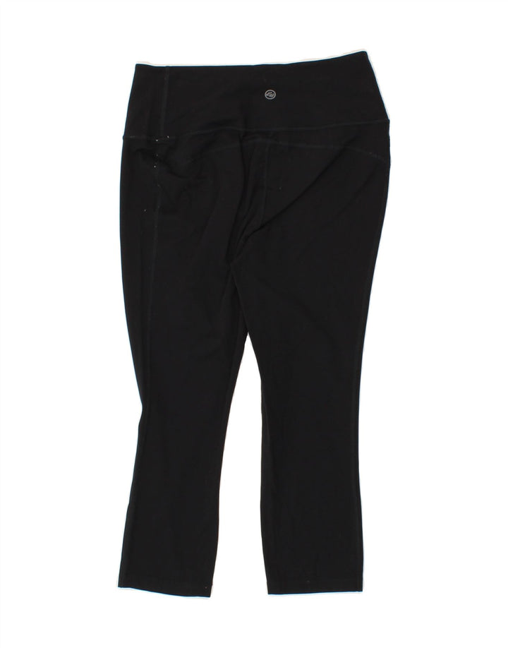 EDDIE BAUER Womens Capri Leggings UK 12 Medium  Black Nylon Vintage Eddie Bauer and Second-Hand Eddie Bauer from Messina Hembry 