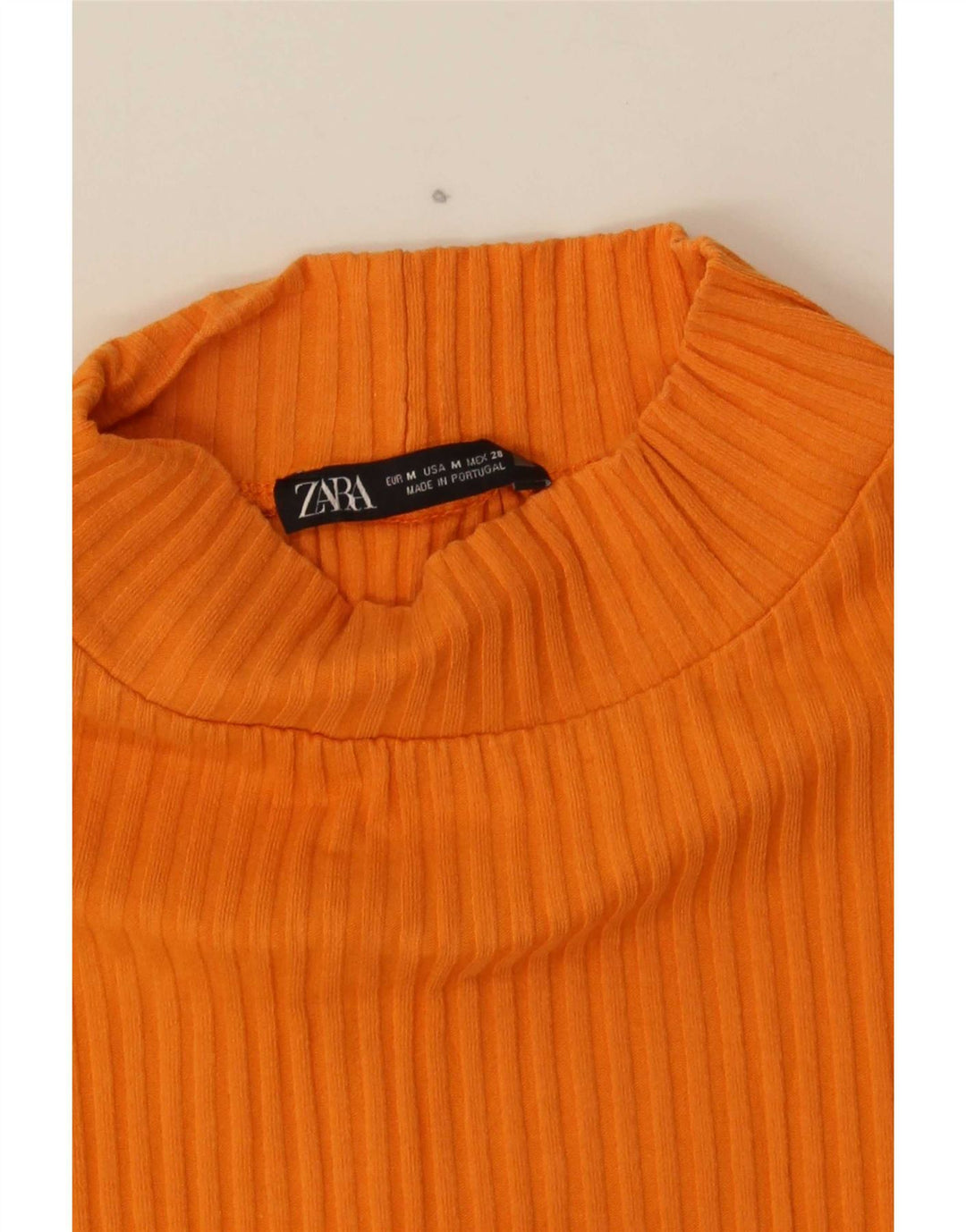Женский укороченный топ Zara с длинным рукавом UK 12, средний оранжевый